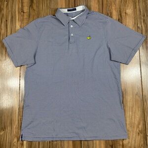 Masters Clubhouse Collection Polo Golf Stripped Blue White Men’s XXL 2XL